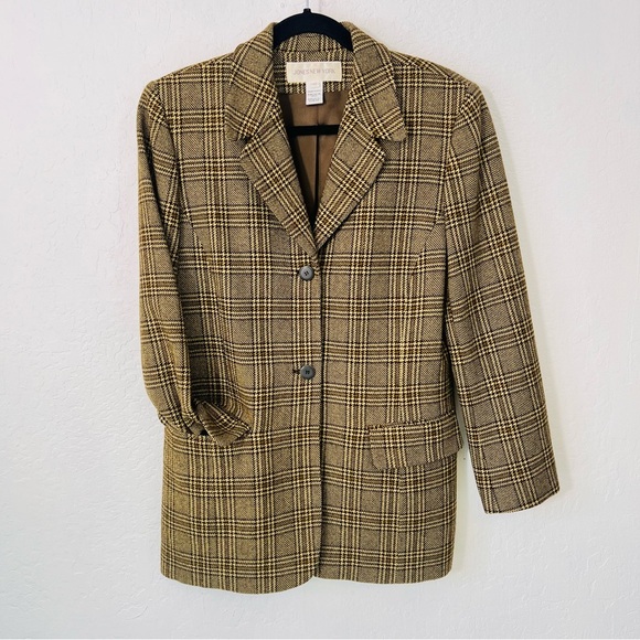 Vintage Jones New York Academia Plaid Wool Blazer Old Money Quiet Luxury 10 - Picture 9 of 9